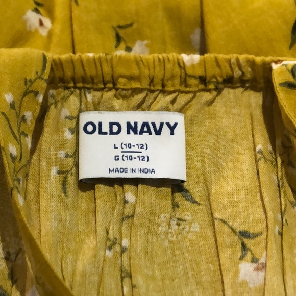 Old navy yellow summer long sleeves dress girls size 10 -12 - Picture 2 of 6